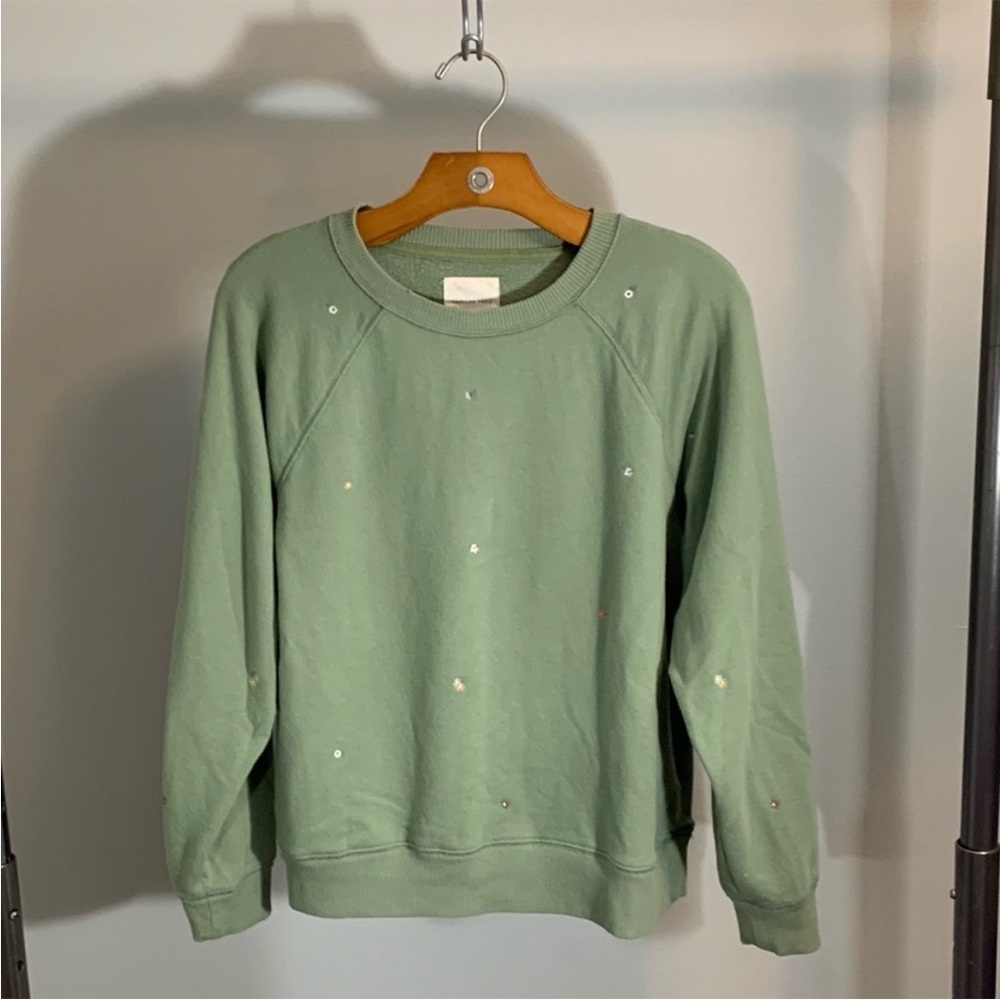 AE Women’s Funday Classic Crewneck Floral Sweater